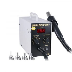 QUICK 857DW+ Lead Free Adjustable Hot Air Heat Gun With Helical Wind 580W SMD Rework Station