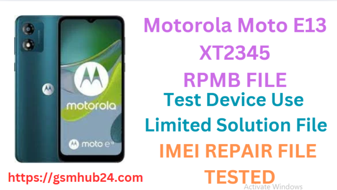 MOTOROLA MOTO E13 XT2345 RPMB FILE