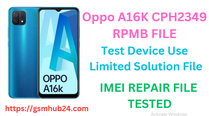 OPPO A16K CPH2349 RPMB FILE