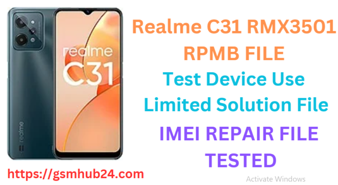 REALME C31 RMX3501 RPMB FILE