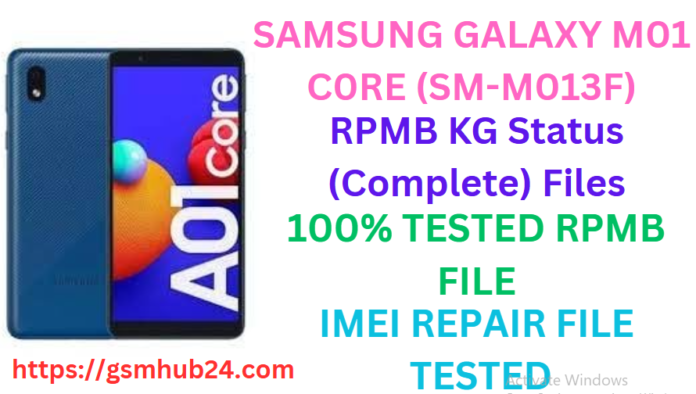 SAMSUNG GALAXY MO1 CORE (SM-MO13F) RPMB FILE