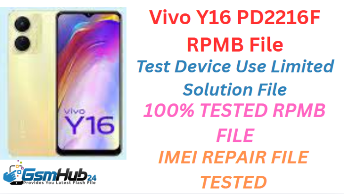 VIVO Y16 PD2216F RPMB FILE